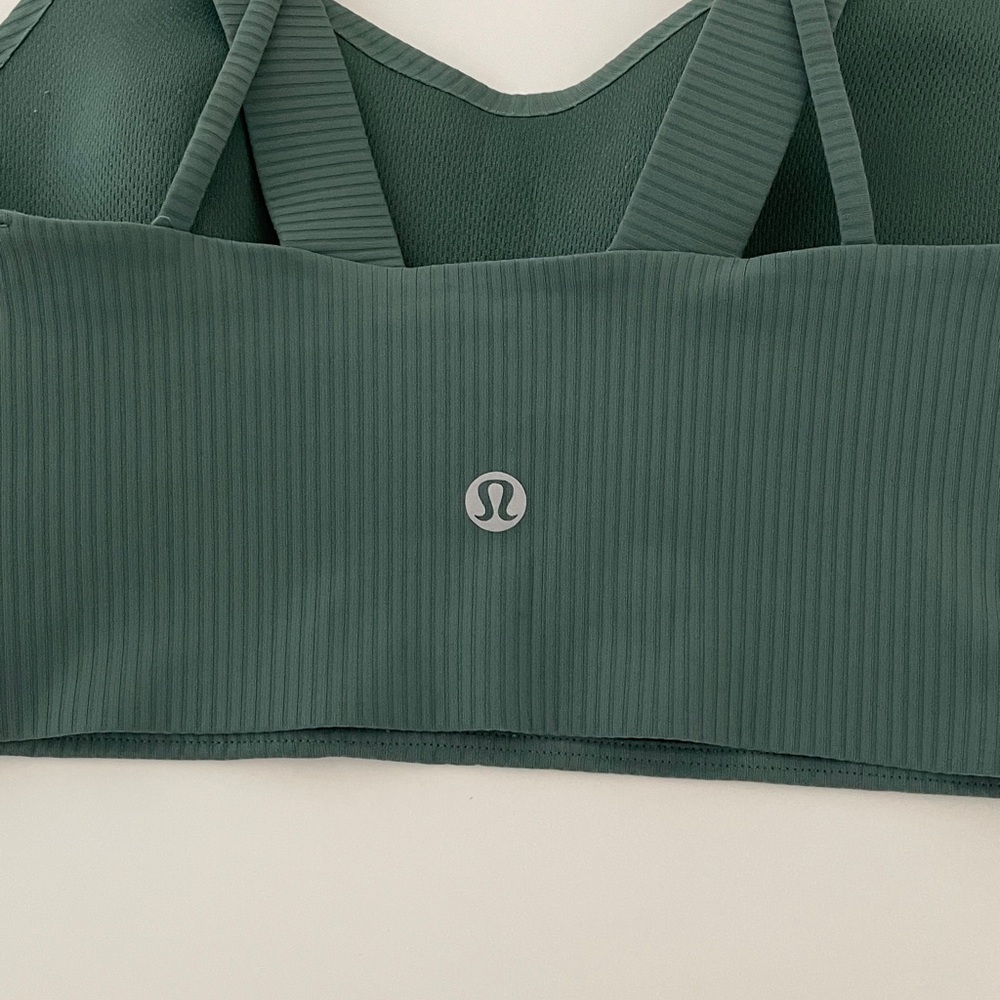 Lululemon Like A Cloud Sports Bra Ribbed Green Size 2 - Picture 8 of 16